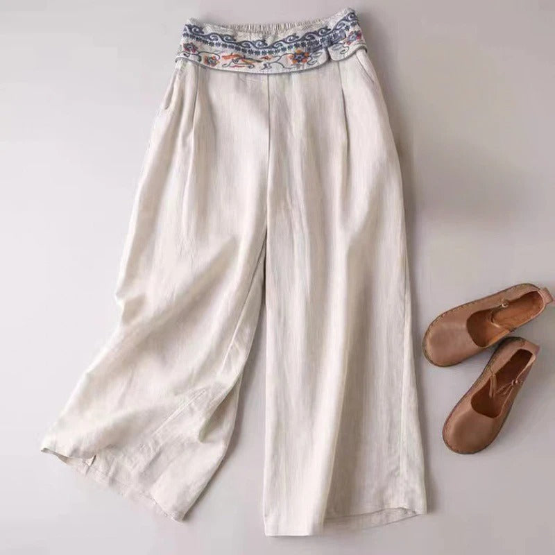 CORAL LINEN PANTS