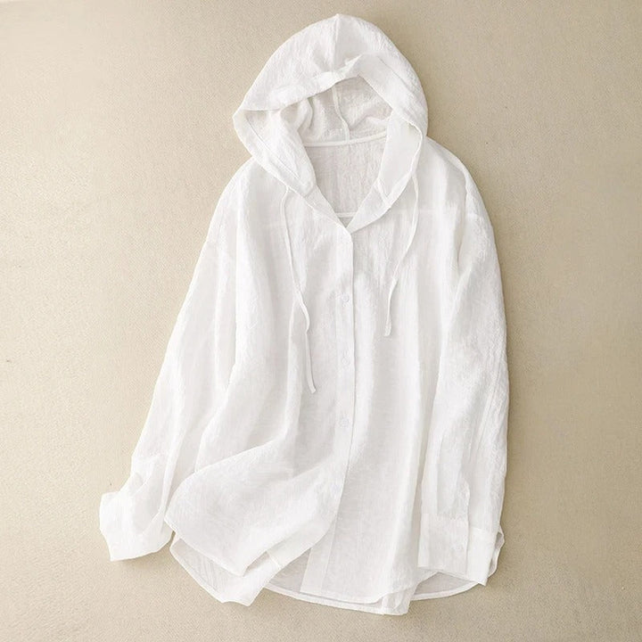 CORAL LINEN HOODIE