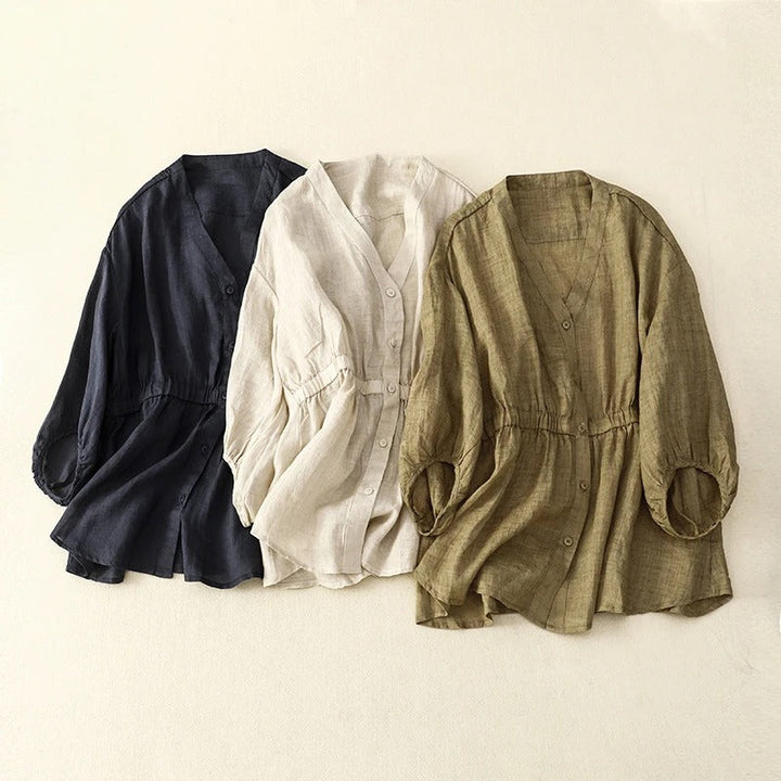CLAIRE LINEN BLOUSE