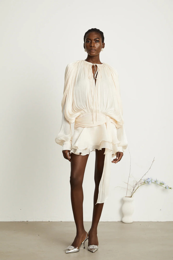 Luxe Pleat Mini Dress