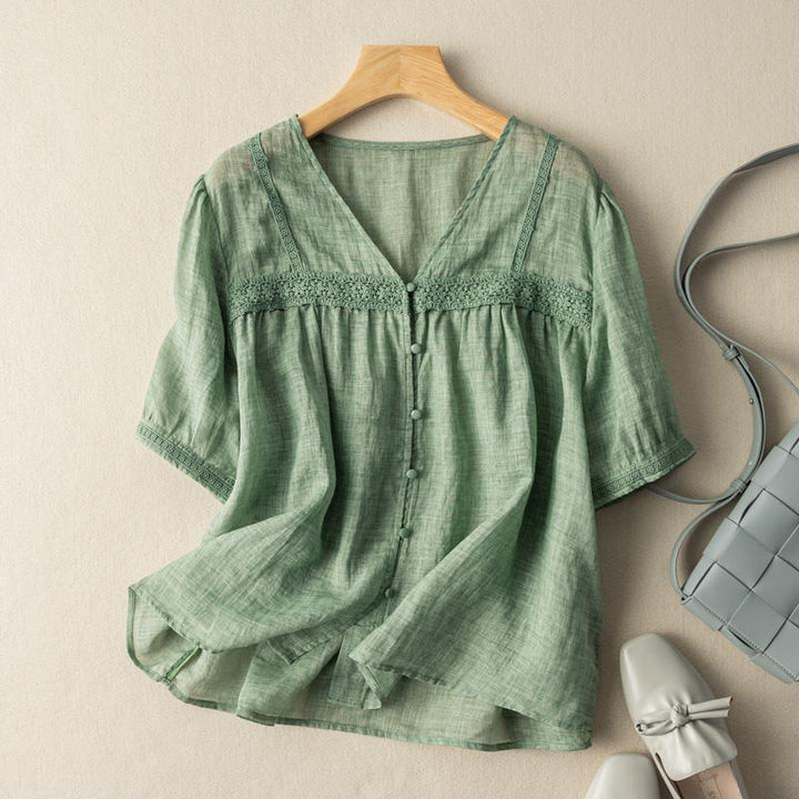 EVELYN LINEN BLOUSE