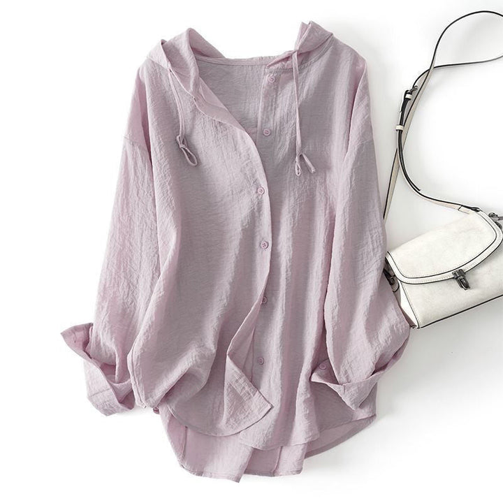 VIOLET LINEN HOODIE