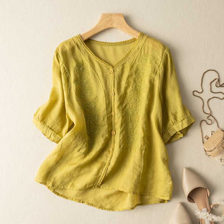 NORA LINEN BLOUSE