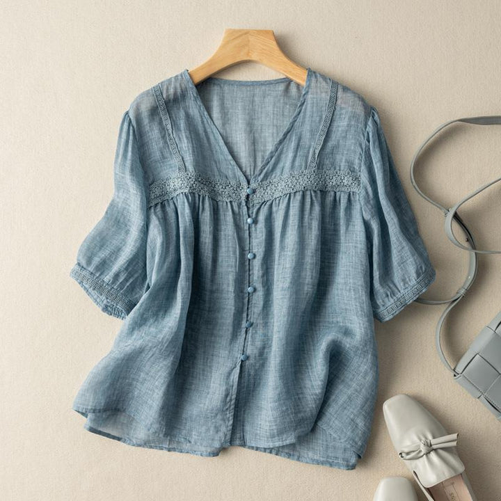 EVELYN LINEN BLOUSE