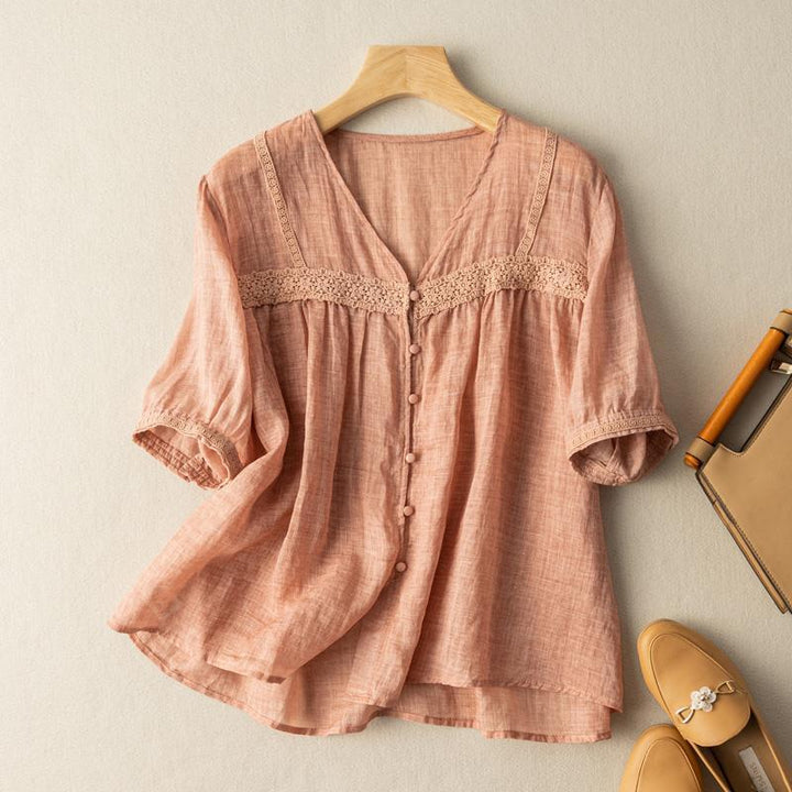 EVELYN LINEN BLOUSE