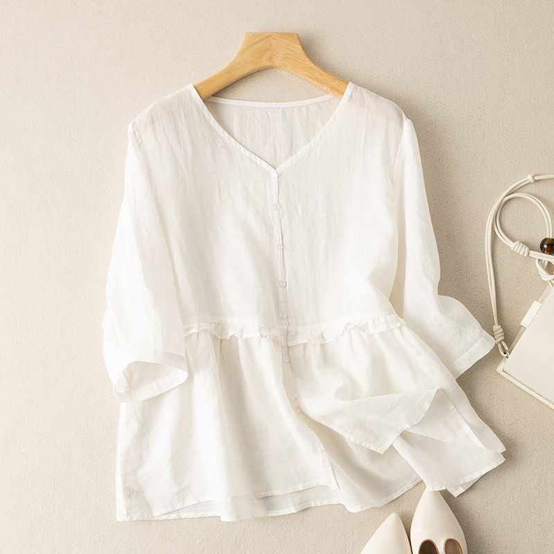 MILA LINEN BLOUSE