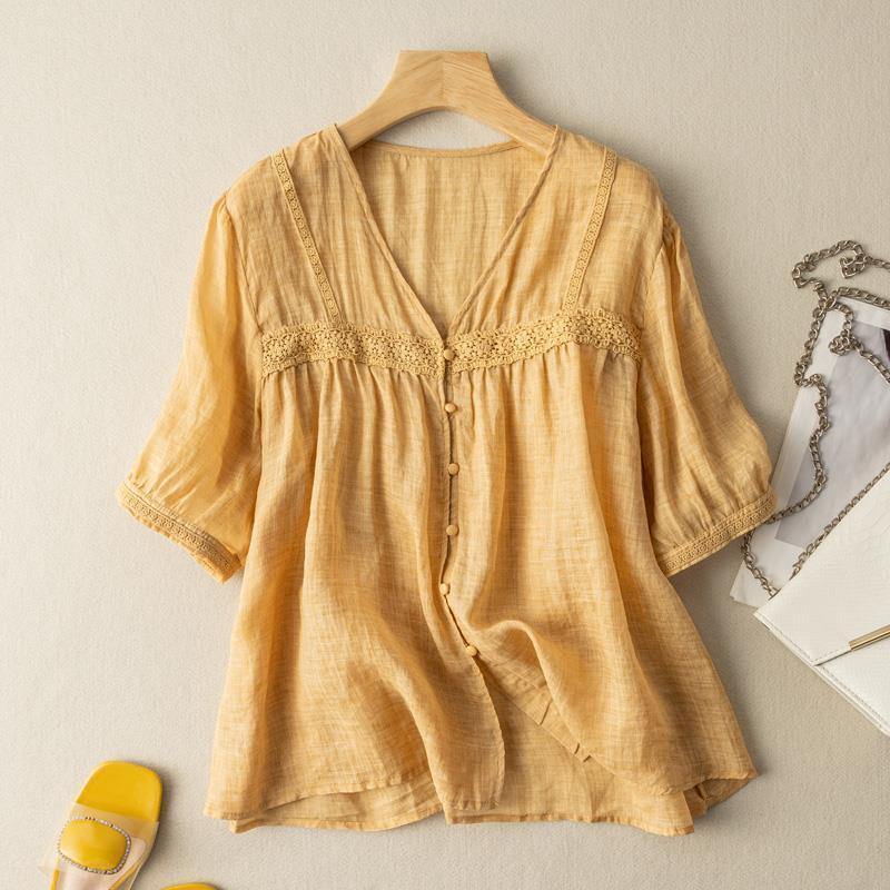 EVELYN LINEN BLOUSE