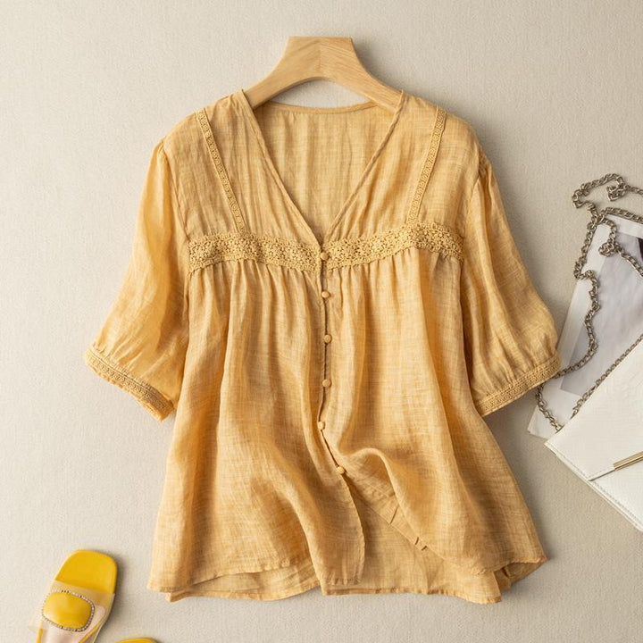 EVELYN LINEN BLOUSE