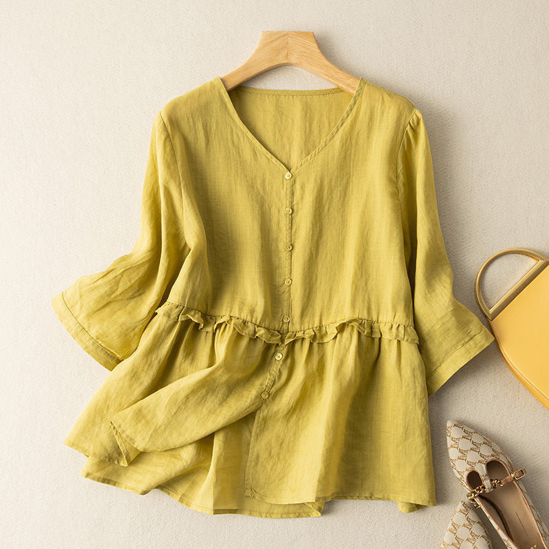 MILA LINEN BLOUSE