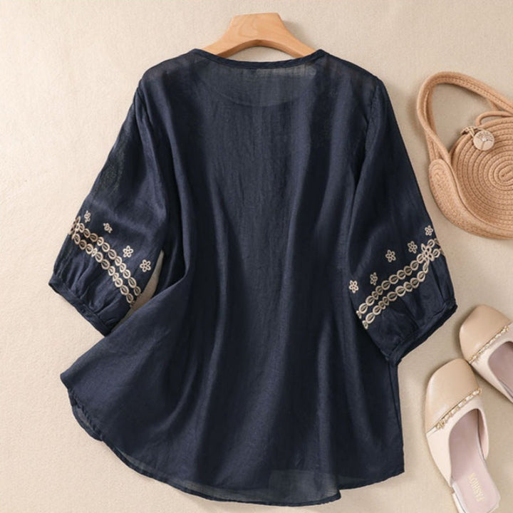 ALENA LINEN BLOUSE
