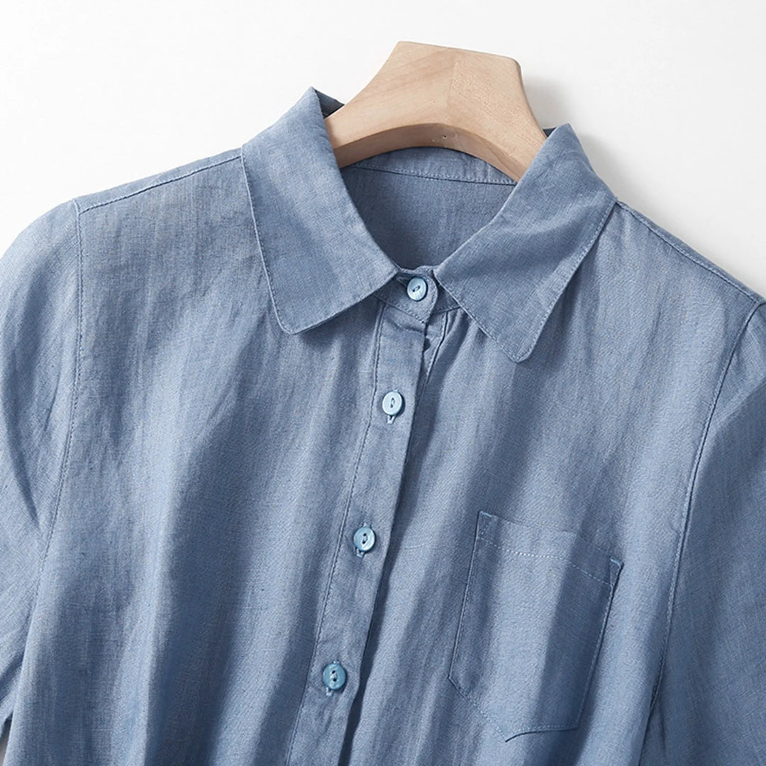 Leona Belted Linen Dress