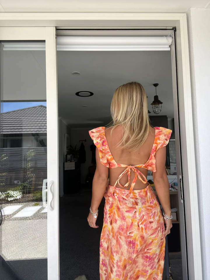 Isla Sunset Ruffle Dress