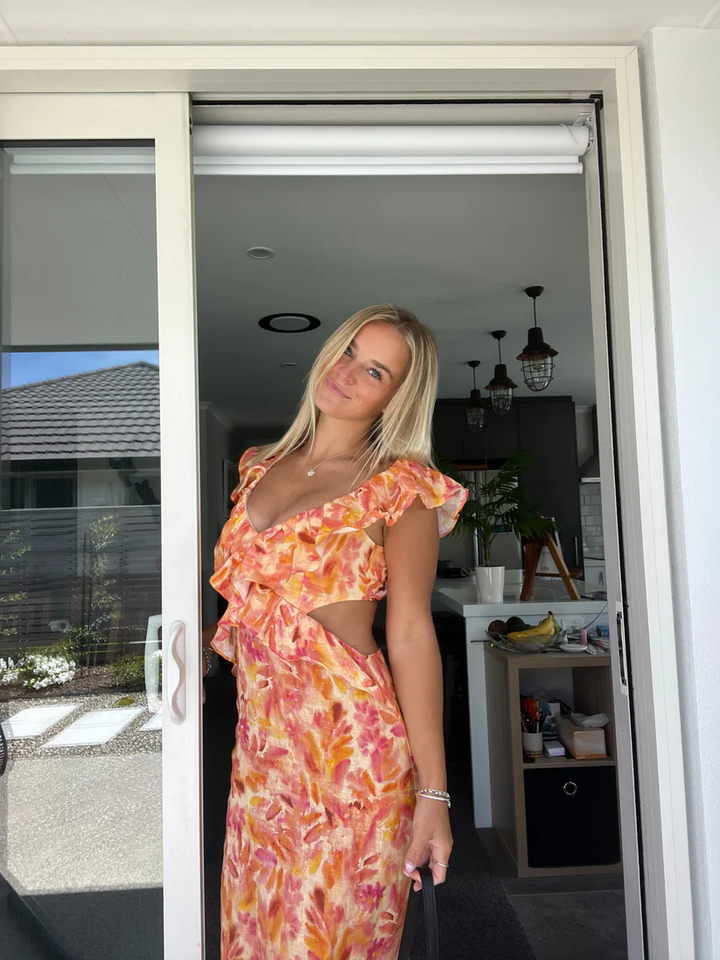 Isla Sunset Ruffle Dress