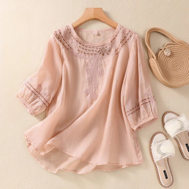 ALENA LINEN BLOUSE