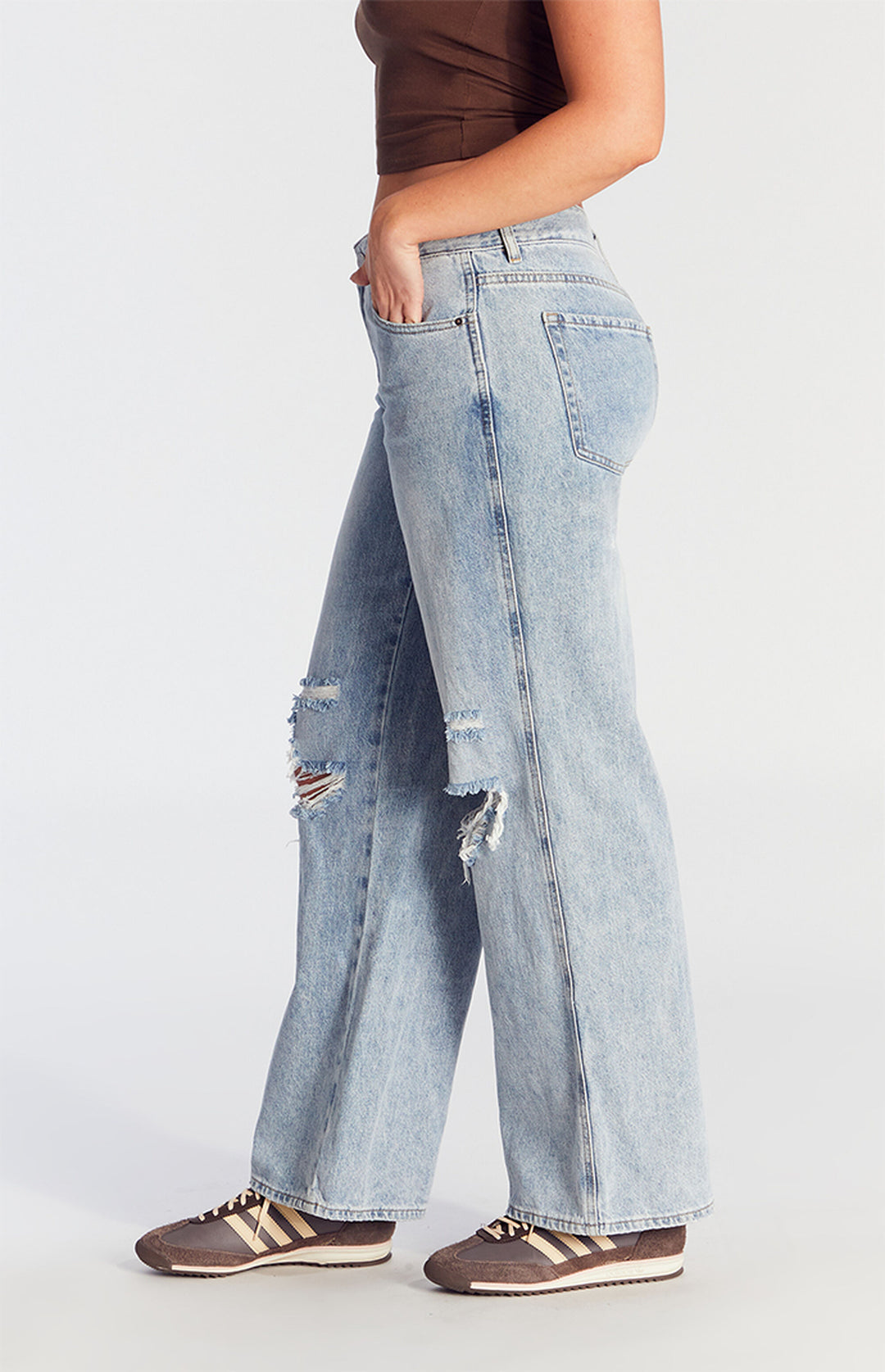 Indigo Ripped Knees Jeans