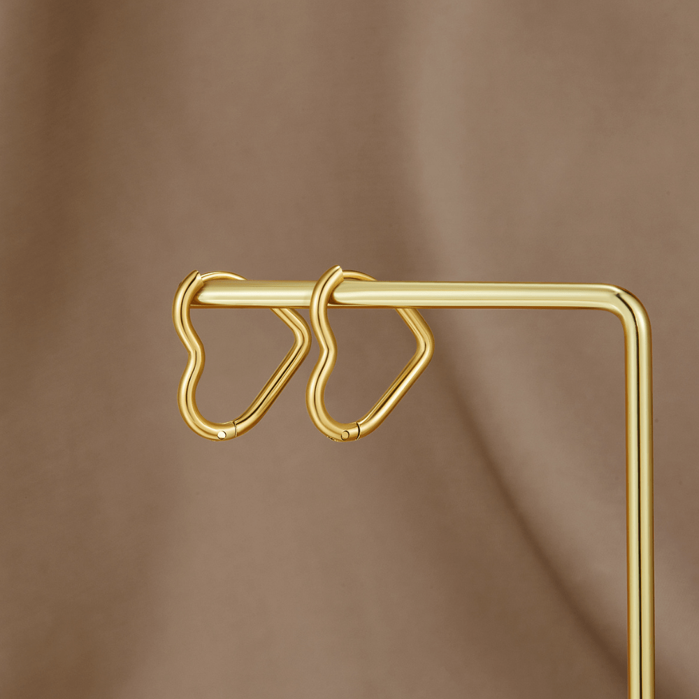 Heart Gold Hoops