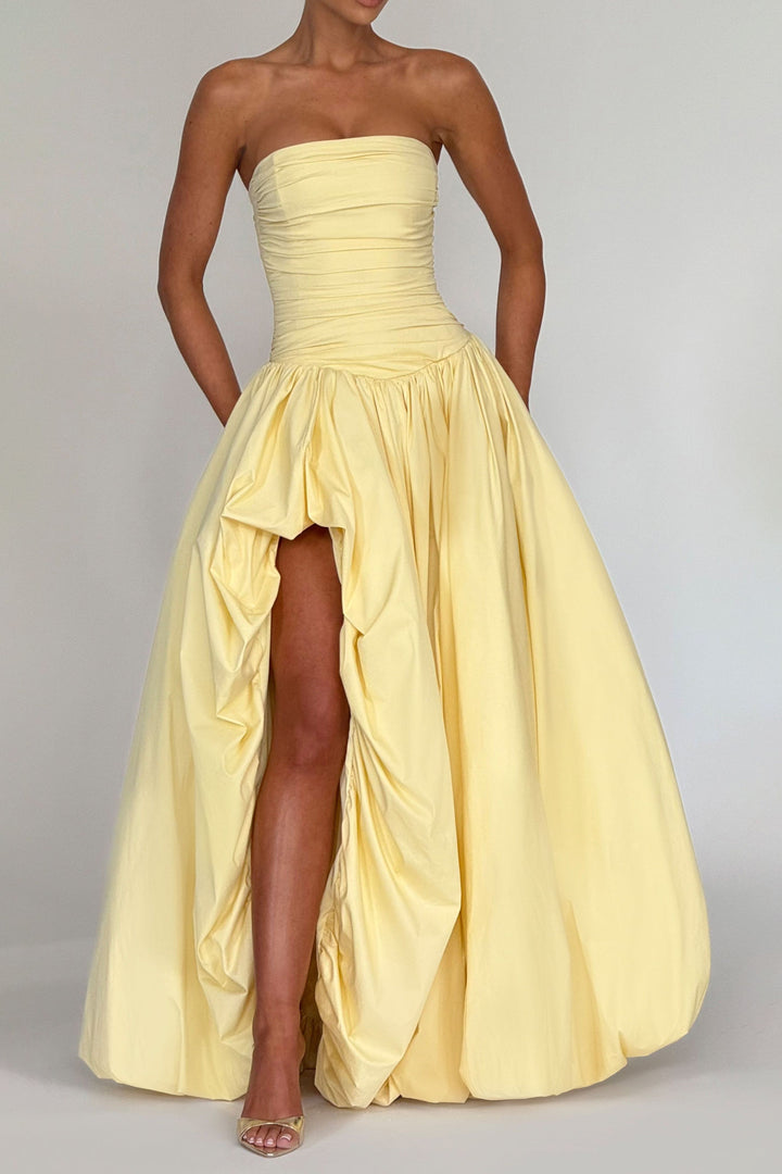 Jillian - Satin Ruffle Maxi Dress