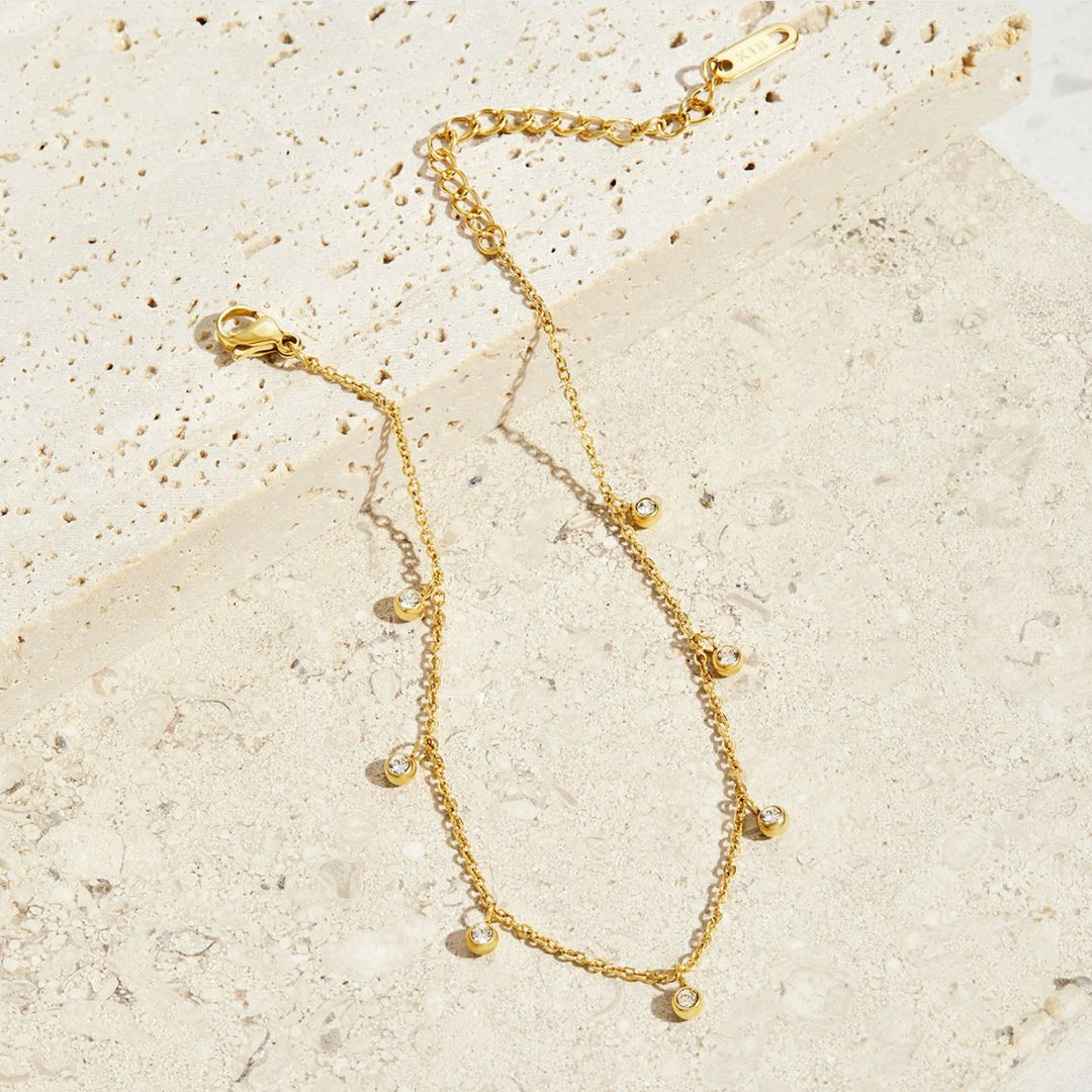 Lana Crystal Droplet Anklet