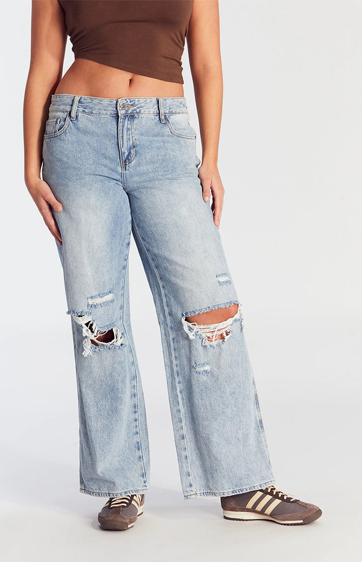 Indigo Ripped Knees Jeans